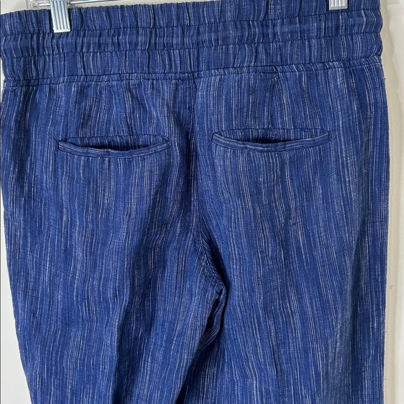 ATHLETA Blue Cabo Linen Wide Leg Textured Pants Size 4 Petite - Picture 10 of 16